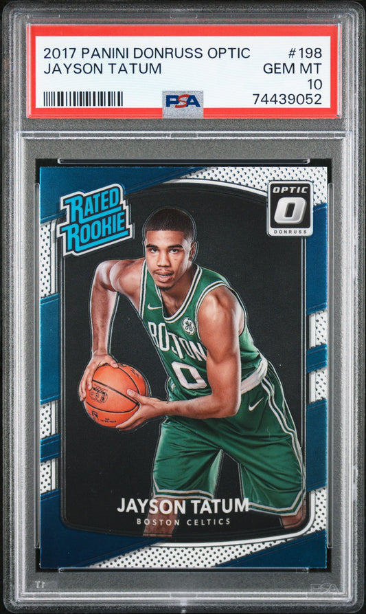 #198 Jayson Tatum 2017 Panini Donruss Optic 10 GEM-MT sports