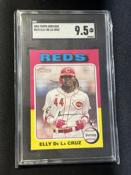 #473 Elly De La Cruz 2024 Topps Heritage RC Rookie 9.5 Cincinnati Reds MT+