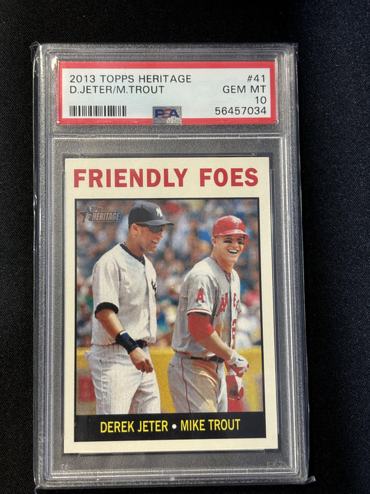 #41 D.Jeter/M.Trout 2013 Topps Heritage 10 GEM-MT sports