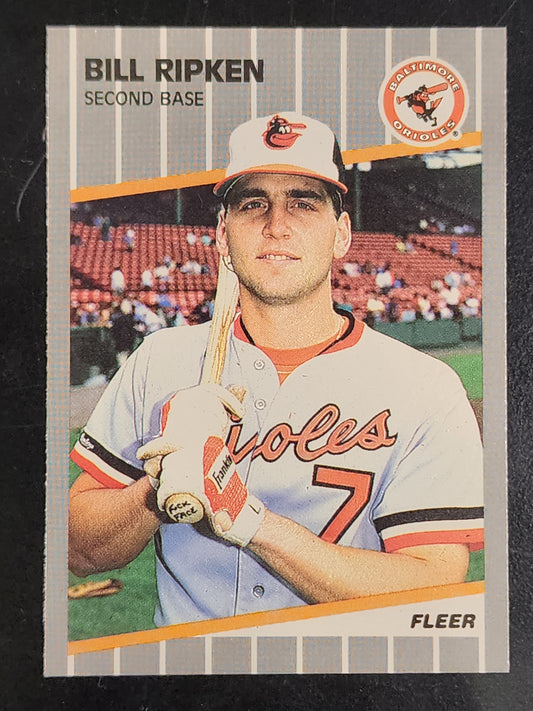 #616e Bill Ripken 1989 Fleer Black box on knob Baltimore Orioles sports f- Face