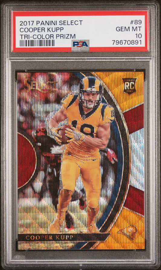 #89 Cooper Kupp 2017 Panini Select 10 GEM-MT sports Tri-Color Prizm