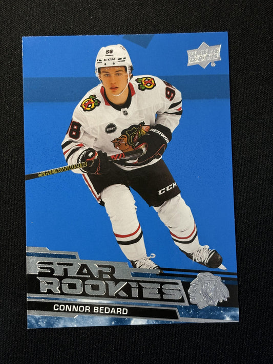 #1 Connor Bedard 2023-24 NHL Star Rookies Chicago Blackhawks Blue