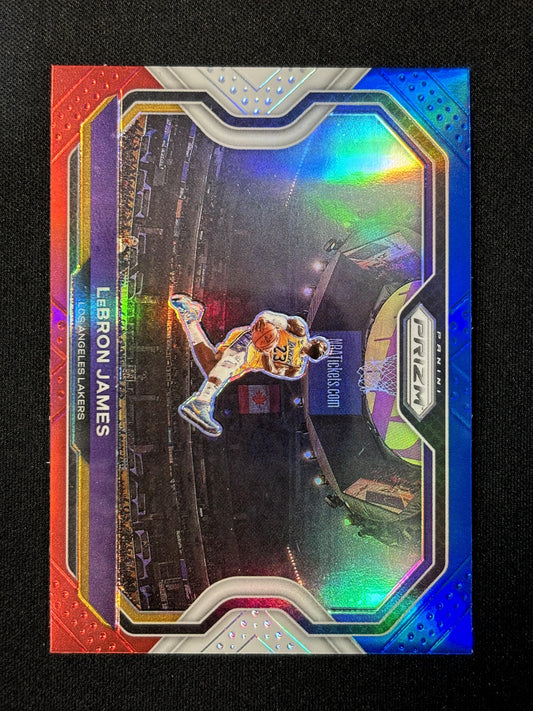 #1 LeBron James 2020-21 Panini Prizm  Lakers Red, White and Blue Prizms