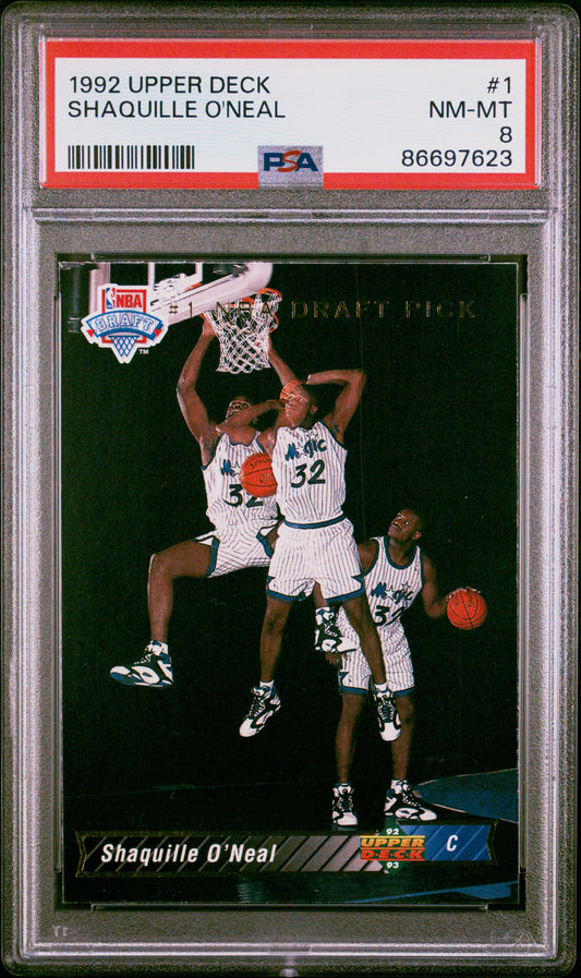#1 Shaquille O'Neal 1992 Upper Deck RC Rookie 8 Orlando Magic NM-MT sports