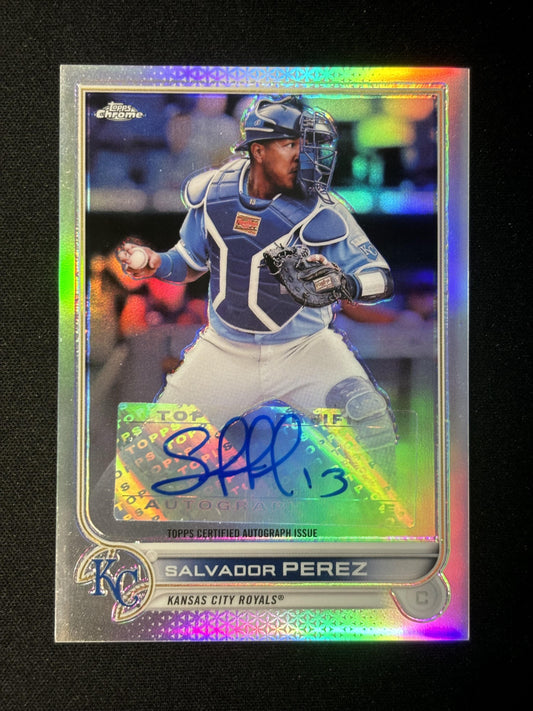 #AC-SP Salvador Perez 2022 Topps Chrome Update Royals Autographs