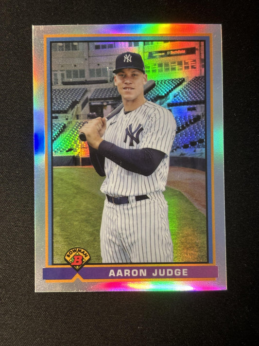 #91B-AJ Aaron Judge 2021 Bowman SN #/125 Yankees 1991 Bowman Aqua Ref