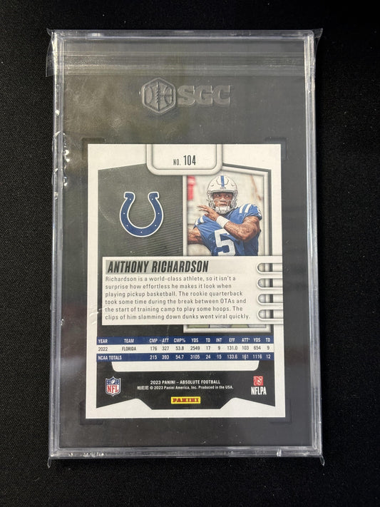 #104 Anthony Richardson 2023 Panini Absolute RC Rookie 10 Indianapolis Colts
