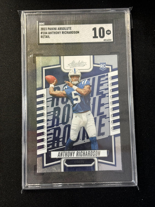 #104 Anthony Richardson 2023 Panini Absolute RC Rookie 10 Indianapolis Colts