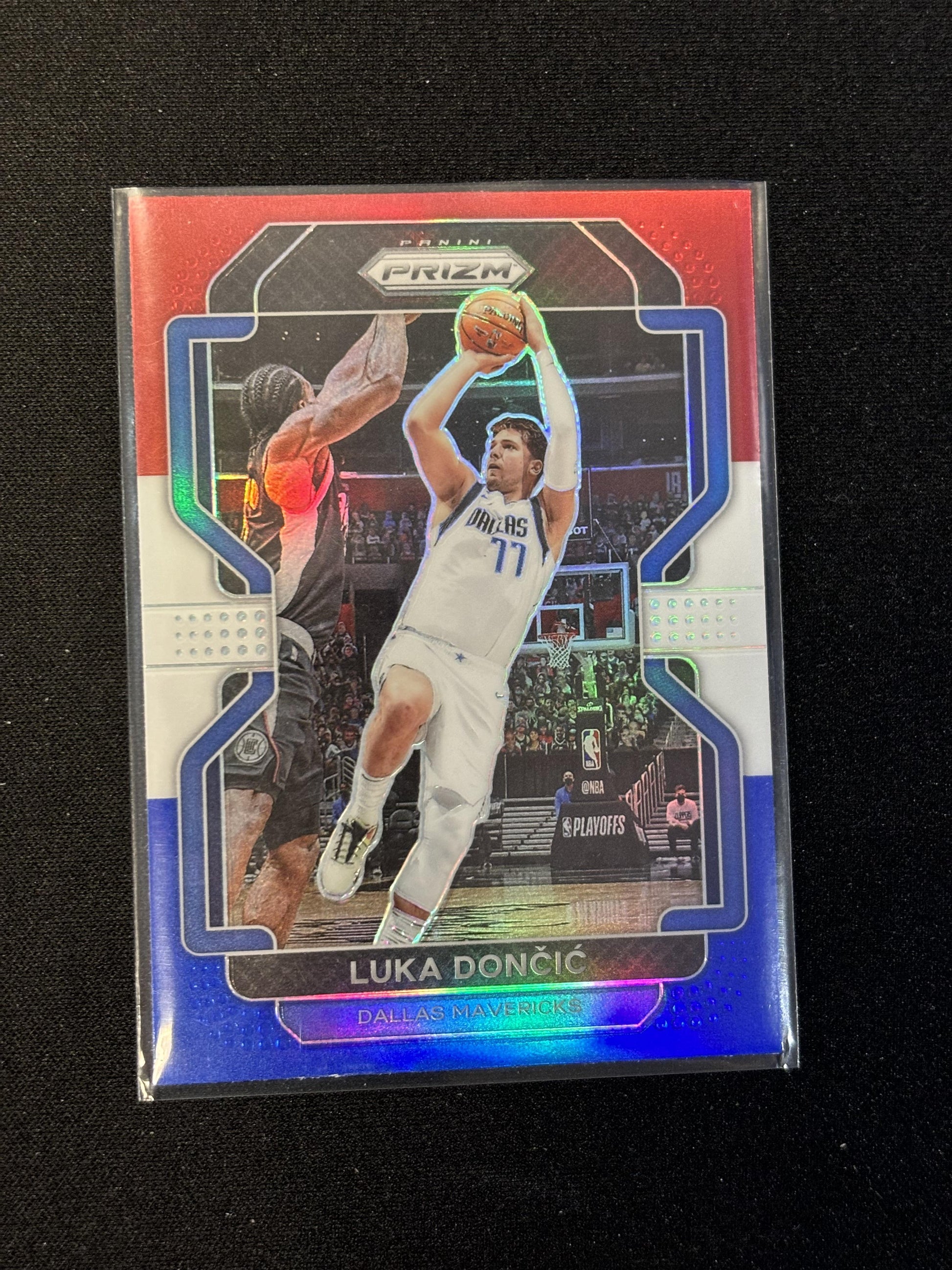 #223 Luka Doncic 2021-22 Panini Prizm Dallas Mavericks sports Red White and Blue