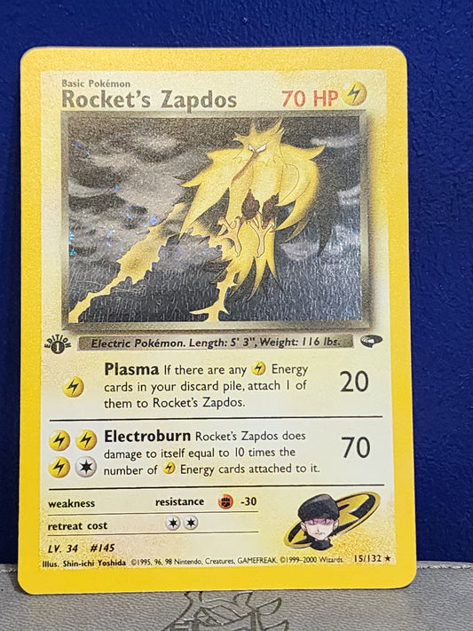 #015/132 Rocket's Zapdos Gym Challenge Holo Rare tcg