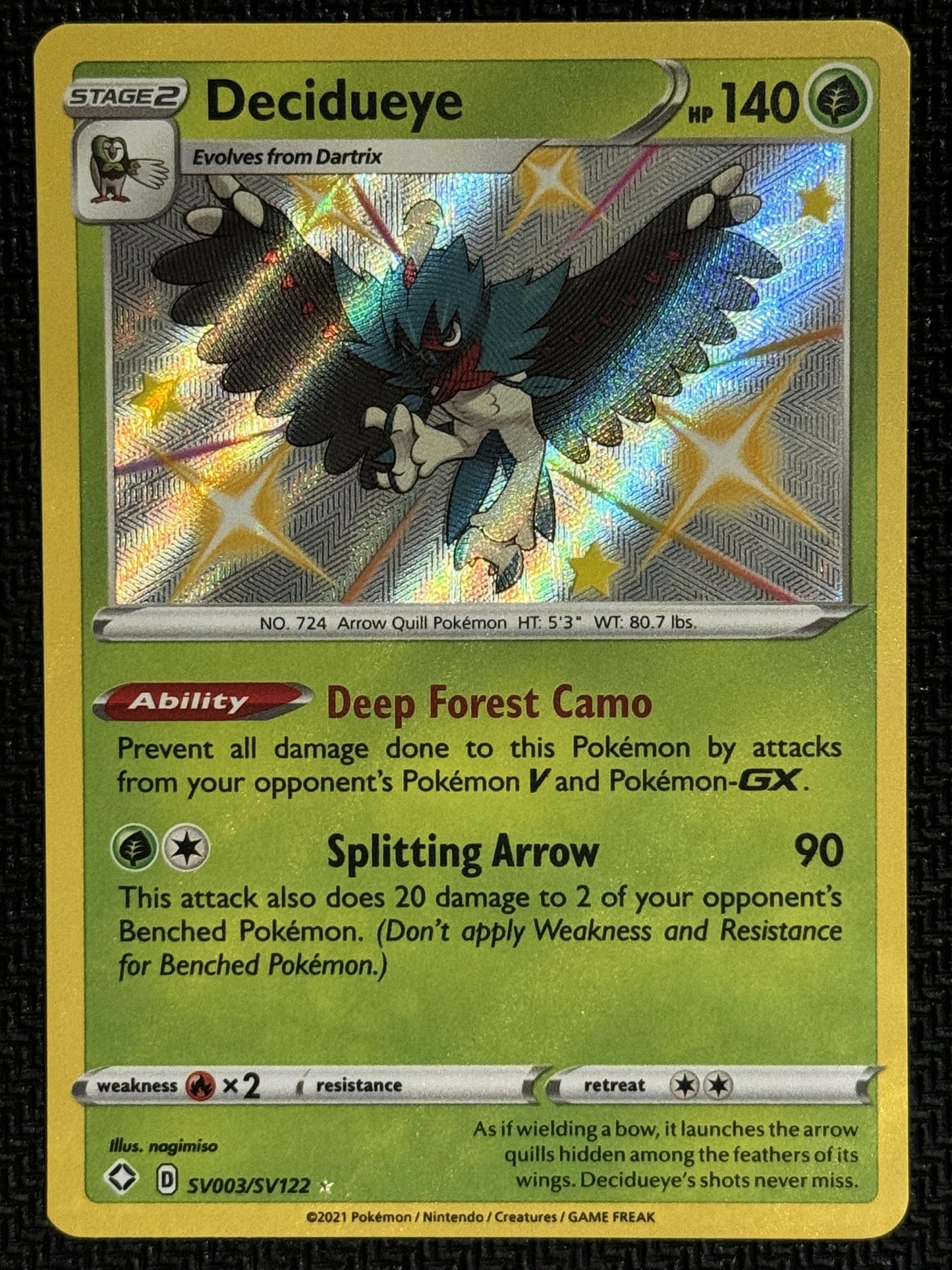 #SV003/SV122 Decidueye Shining Fates: Shiny Vault