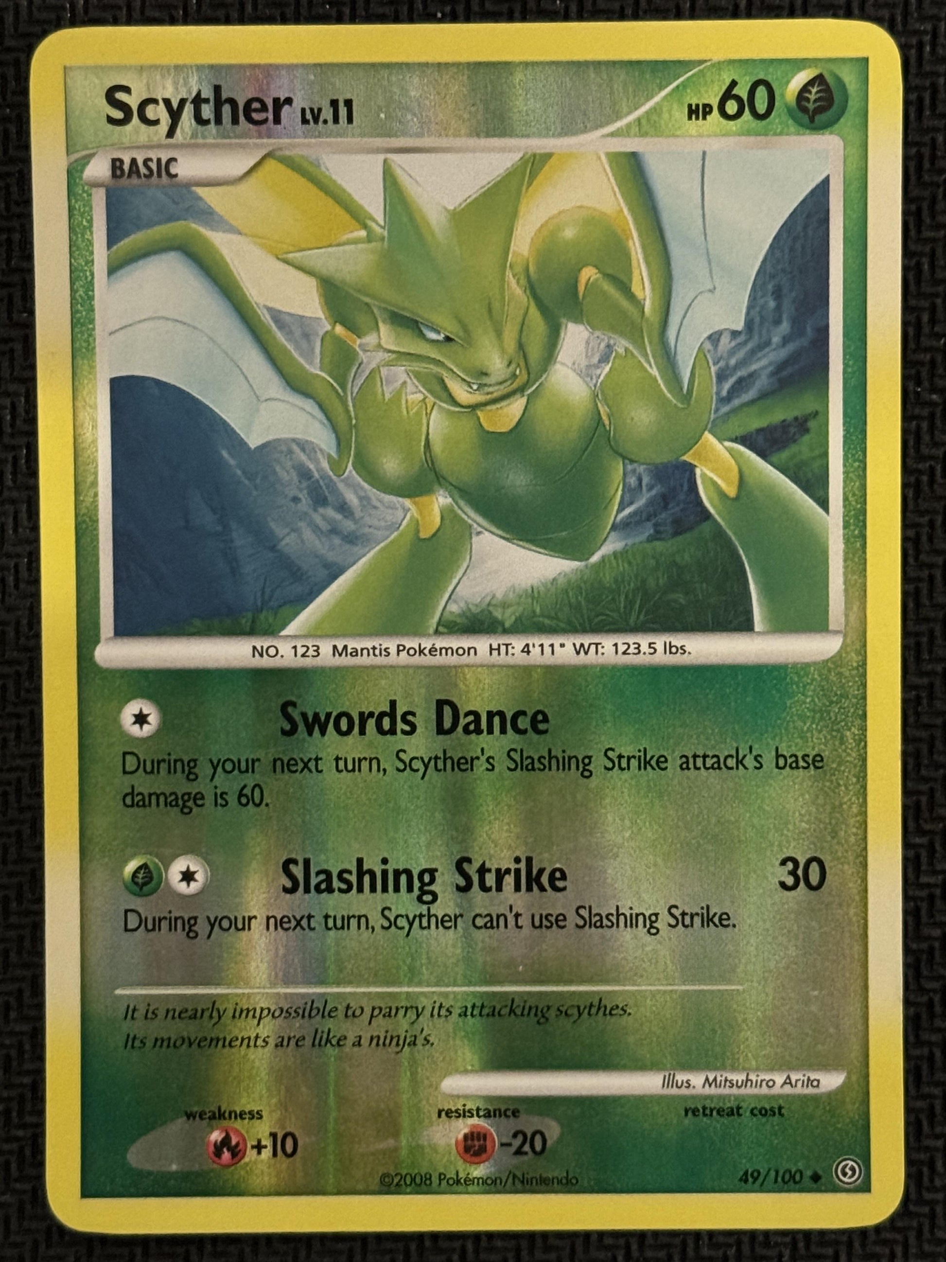 #49/100 Scyther Stormfront (reverse holo)