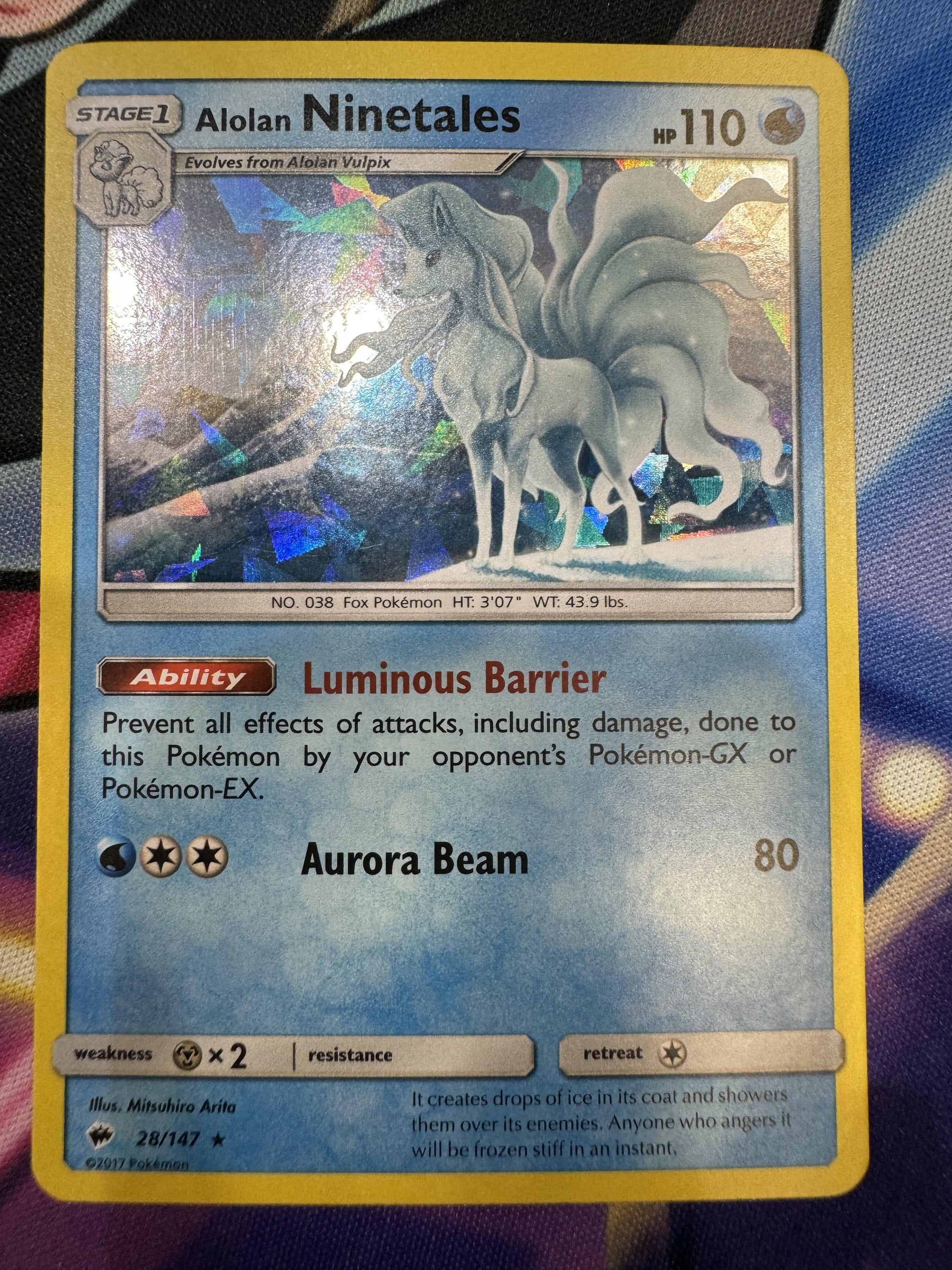 #028/147 Alolan Ninetales - 28/147 (Cracked Ice Holo) Deck Exclusives