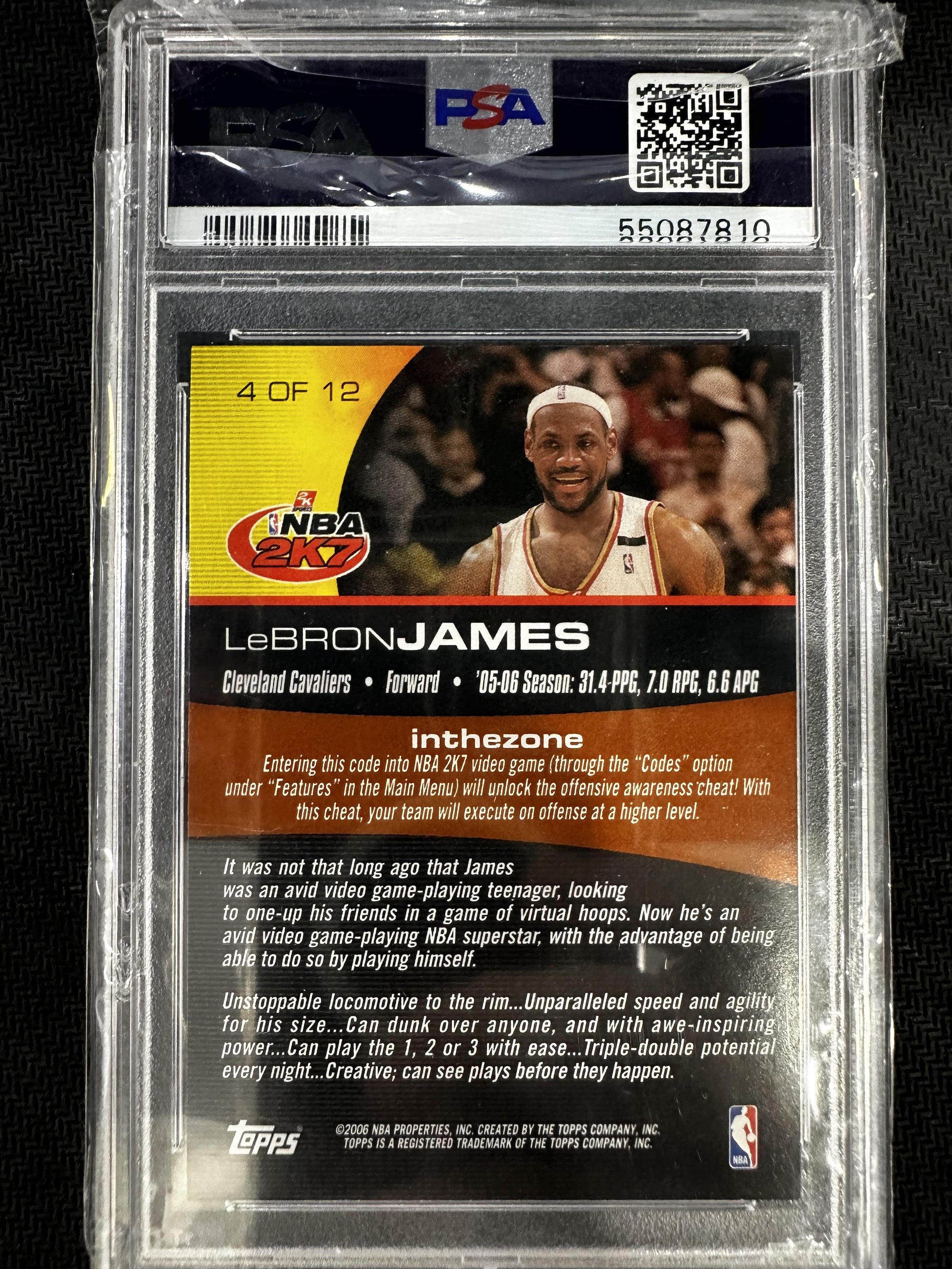 #4 Lebron James 2006 Topps NBA 2k7 10 GEM-MT sports