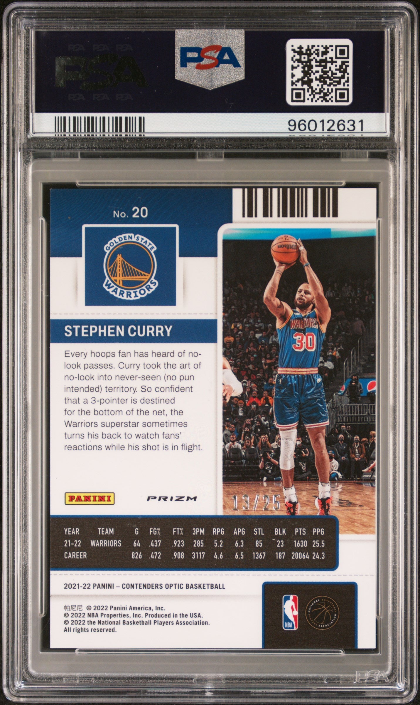 #20 Stephen Curry 2021 Panini Contenders Optic 9 MT sports Green Pulsar