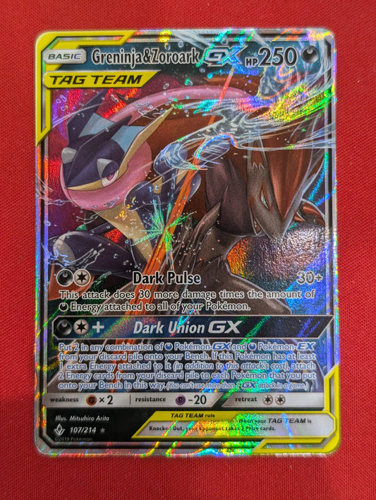 #107/214 Greninja & Zoroark GX SM - Unbroken Bonds