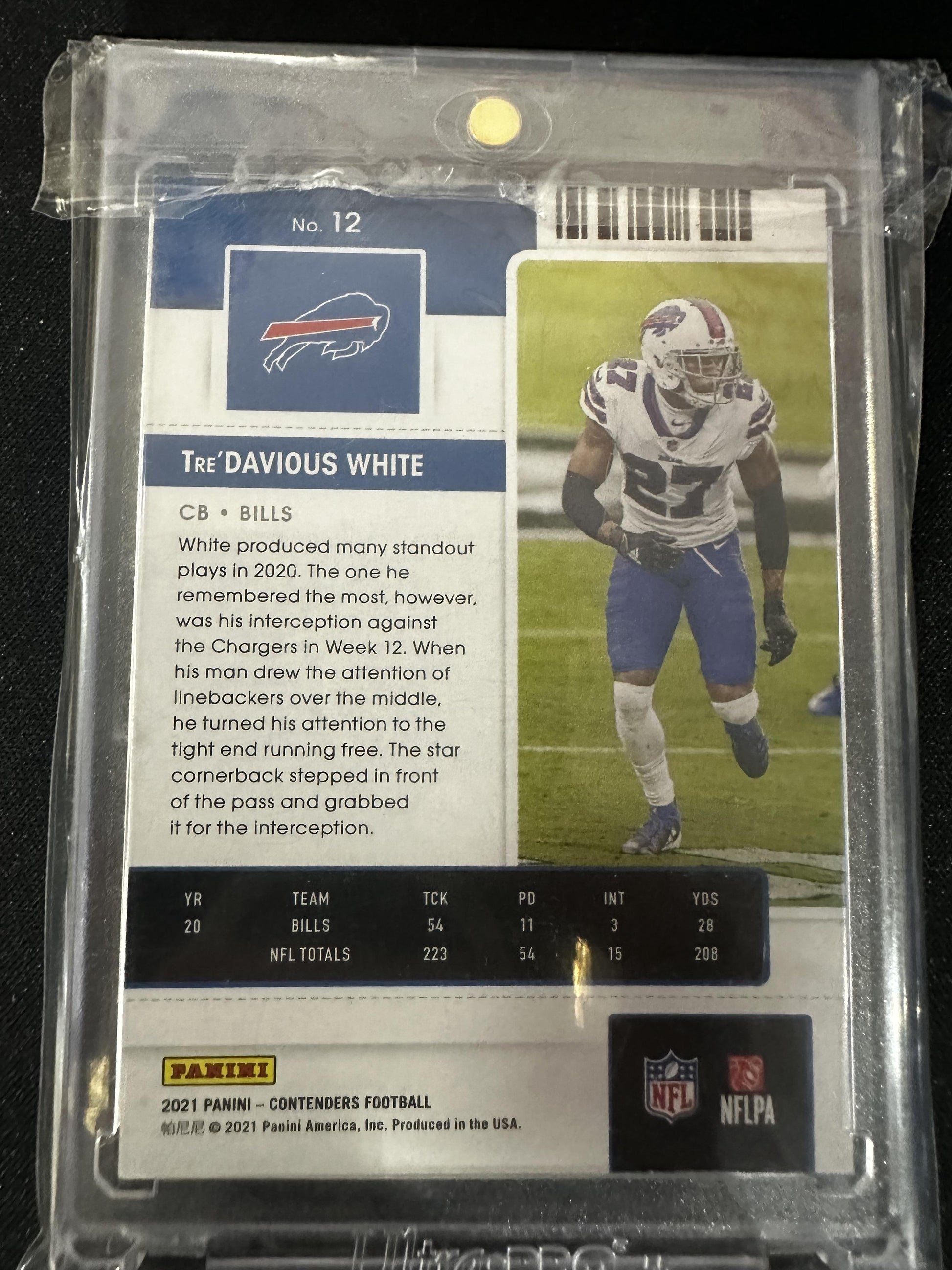 #12 Tre'Davious White 2021 Panini Contenders 1/1 Buffalo Bills Super Bowl Ticket