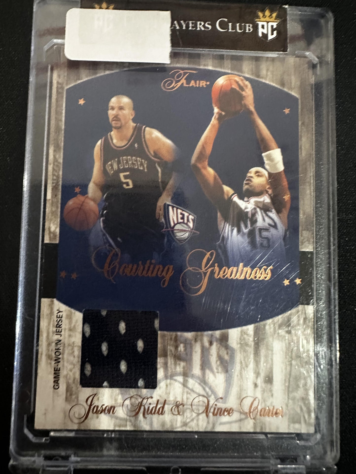 #CG-JK Jason Kidd / Vince Carter 2004-05 Flair Nets Courting Greatness Jerseys