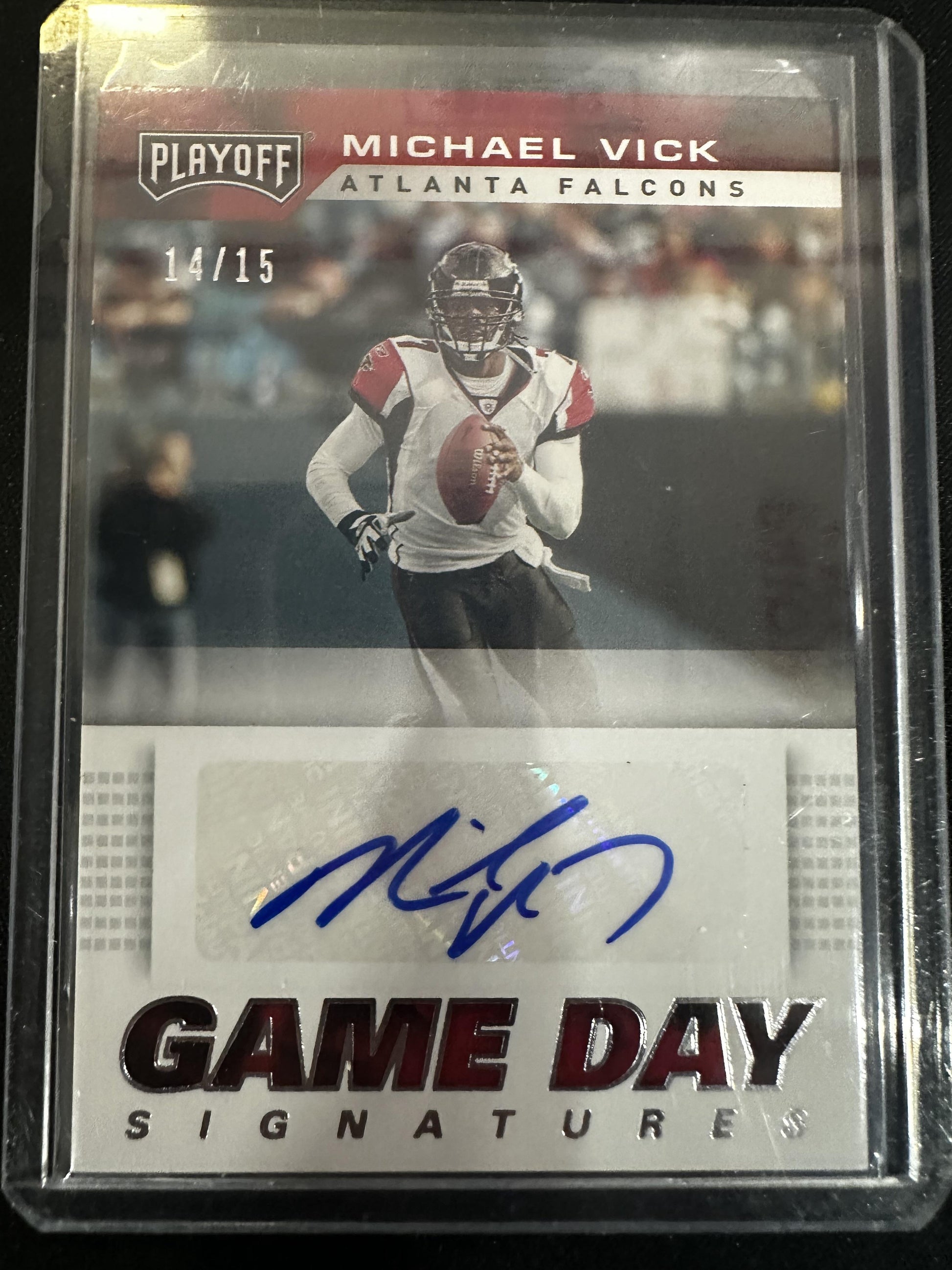 #GDS-MV Michael Vick 2019 Panini Playoff /15 Atlanta Falcons Game Day Signatures