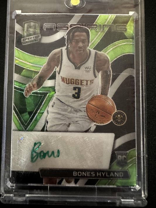 #AA-BHY Bones Hyland 2021 Panini Spectra /50 Nuggets Aspiring Autographs Green