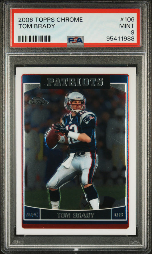 #106 Tom Brady 2006 Topps Chrome 9 Montreal Canadiens EX-MT sports