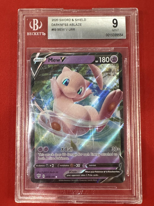 #069/189 Mew V SWSH03: Darkness Ablaze MT 9 BGS