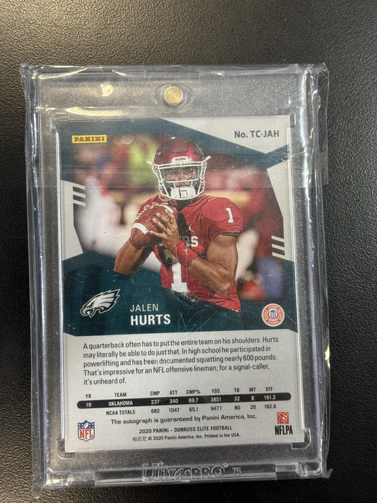#TC-JAH Jalen Hurts 2020 Donruss Elite /75 Eagles Turn of the Century Red