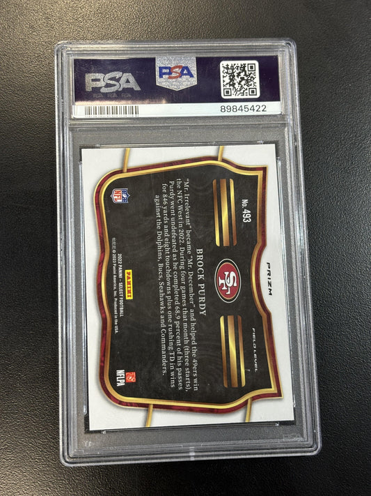 #493 Brock Purdy 2022 Panini Select 10 San Francisco 49ers sports Silver Prizm