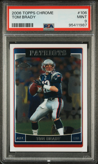 #106 Tom Brady 2006 Topps Chrome 9 MT sports