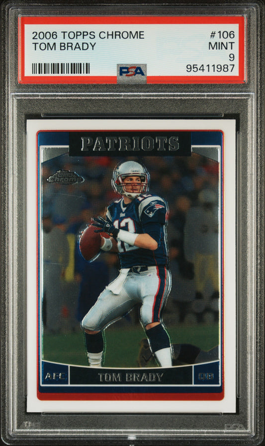 #106 Tom Brady 2006 Topps Chrome 9 MT sports