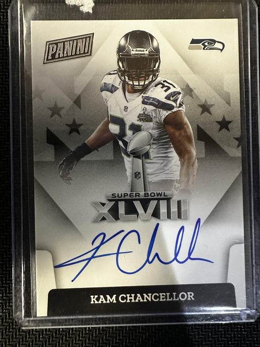 #SBXLVIII-KC Kam Chancellor 2022 Panini Select Auto Seahawks Super Bowl