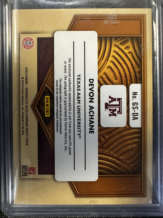 #GS-DA Devon Achane 2023 Draft Picks /199 Aggies Gold Standard Auto