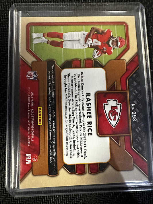 #293 Rashee Rice 2023 Panini Gold Standard /149 Kansas City Chiefs