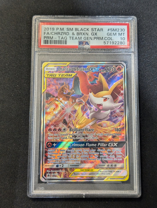 #SM230 Charizard & Braixen GX SM Promos PSA 10