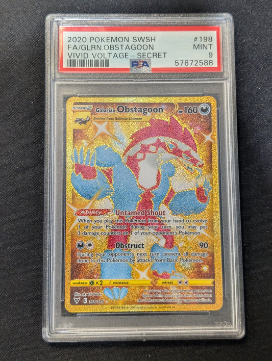 #198/185 Galarian Obstagoon (Secret) SWSH04: Vivid Voltage MT PSA