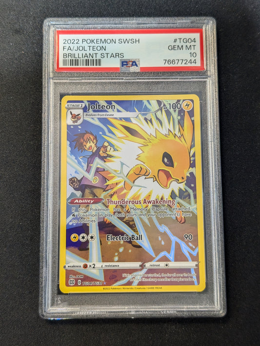 #TG04/TG30 Jolteon SWSH09: Brilliant Stars Trainer Gallery GEM-MT PSA