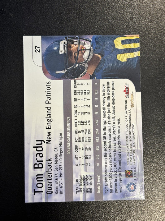 #27 Tom Brady 2000 Impact RC Rookie New England Patriots sports