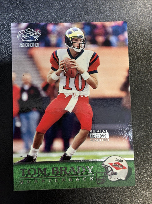 #403 Tom Brady 2000 Pacific SN #/999 Michigan Wolverines sports Draft Picks