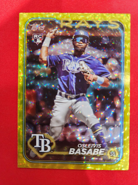 2024 Topps #440 Osleivis Basabe Yellow Crackle Foil #/50