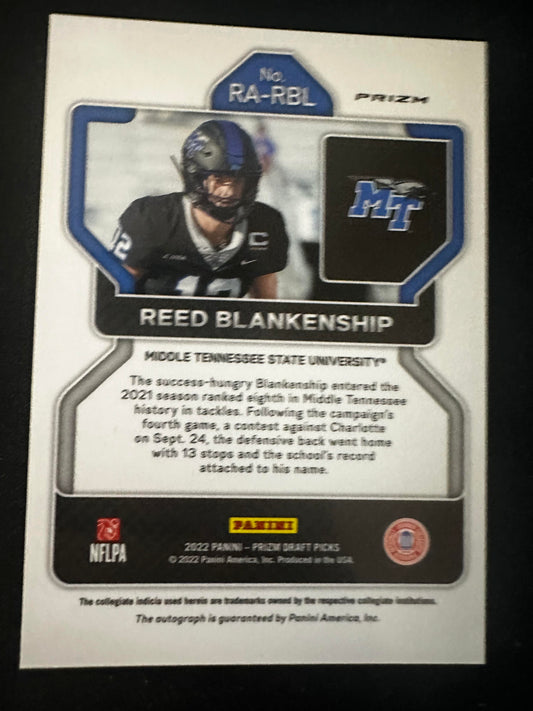 #RA-RBL Reed Blankenship 2022 Prizm Draft Picks Autographs Silver