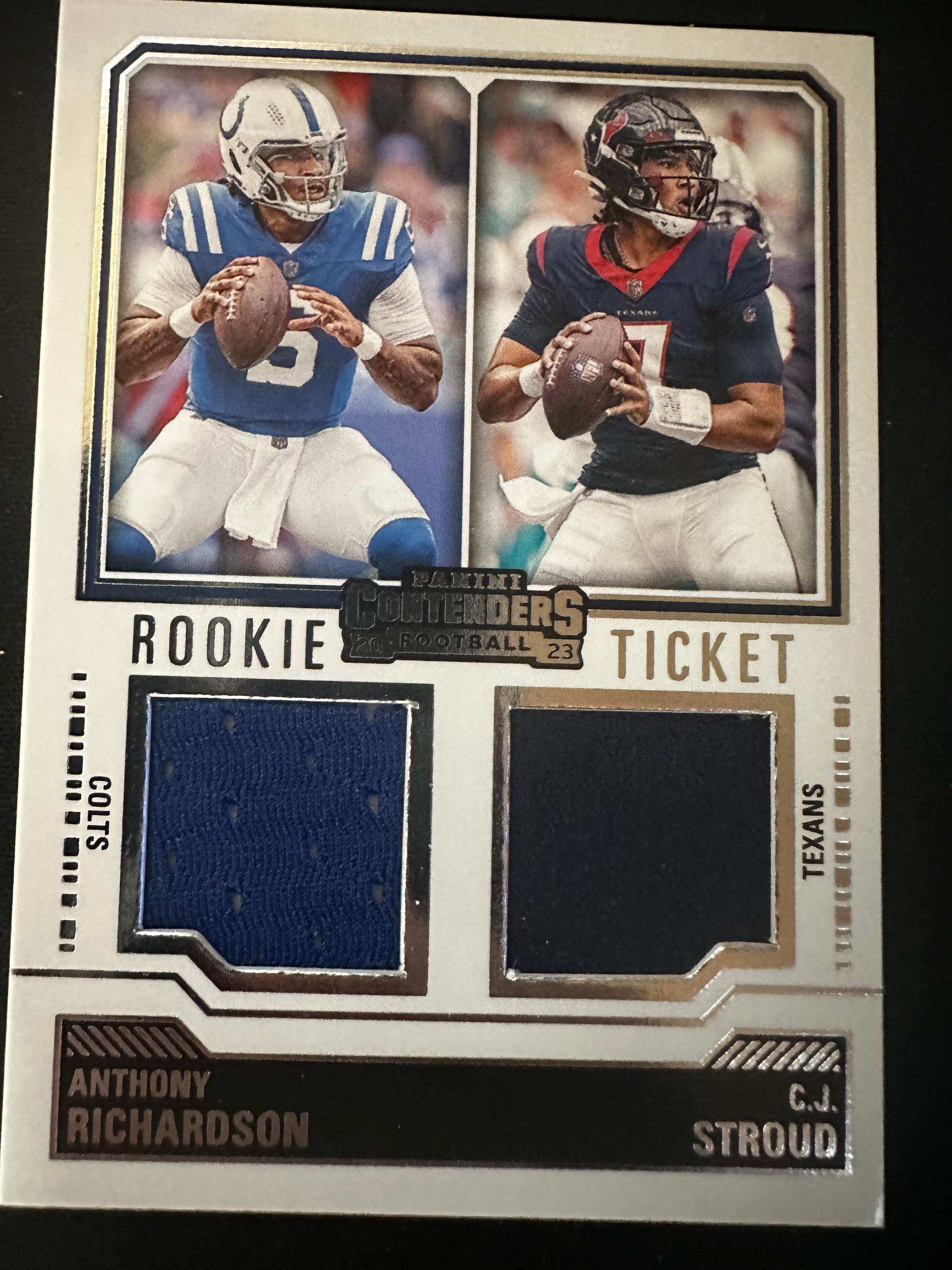 #DS-4 Anthony Richardson / C.J. Stroud 2023 Panini Contenders Dual Swatches