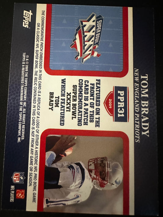 #PPR31 Tom Brady 2009 Topps New England Patriots sports Postseason Patches