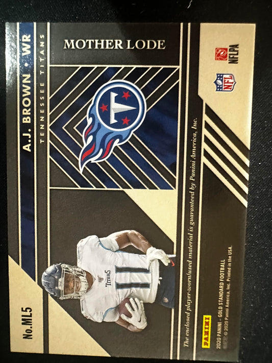 #ML5 A.J. Brown 2020 Panini Gold Standard SN,MEM #/199 Mother Lode