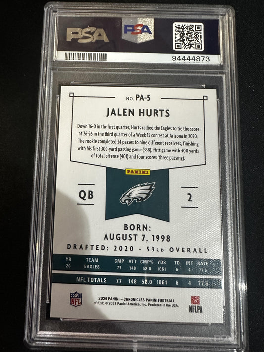#PA-5 Jalen Hurts 2020 Panini Chronicles PANINI Philadelphia Eagles