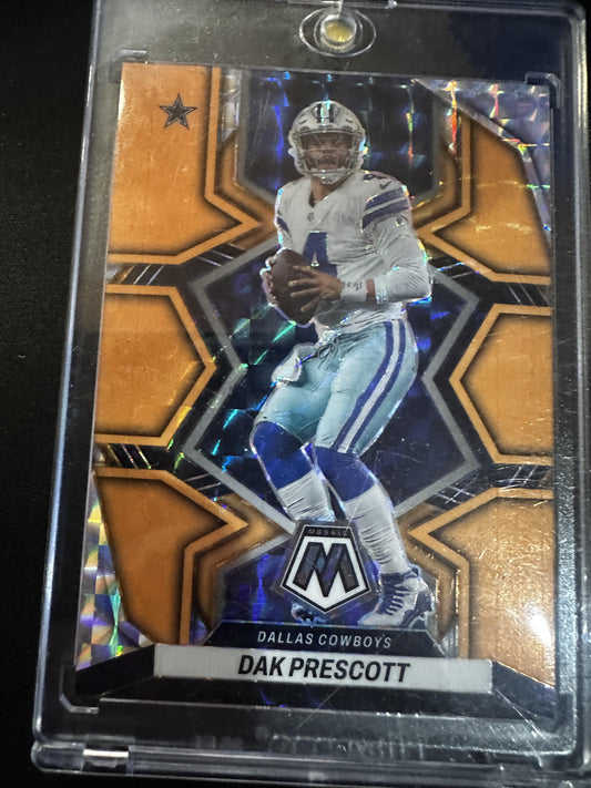 #52 Dak Prescott 2022 Panini Mosaic SN /25 Cowboys Mosaic Orange Fluorescent