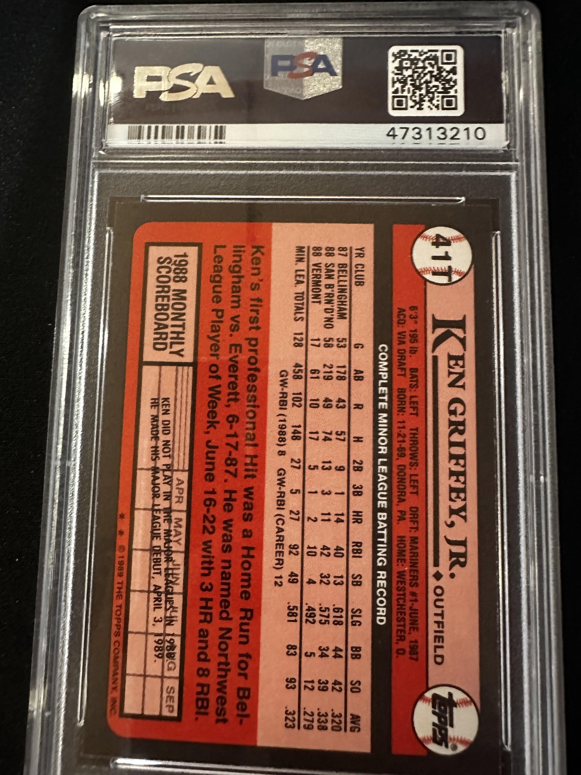 #41T Ken Griffey Jr. 1989 Topps Traded 8 NM-MT sports