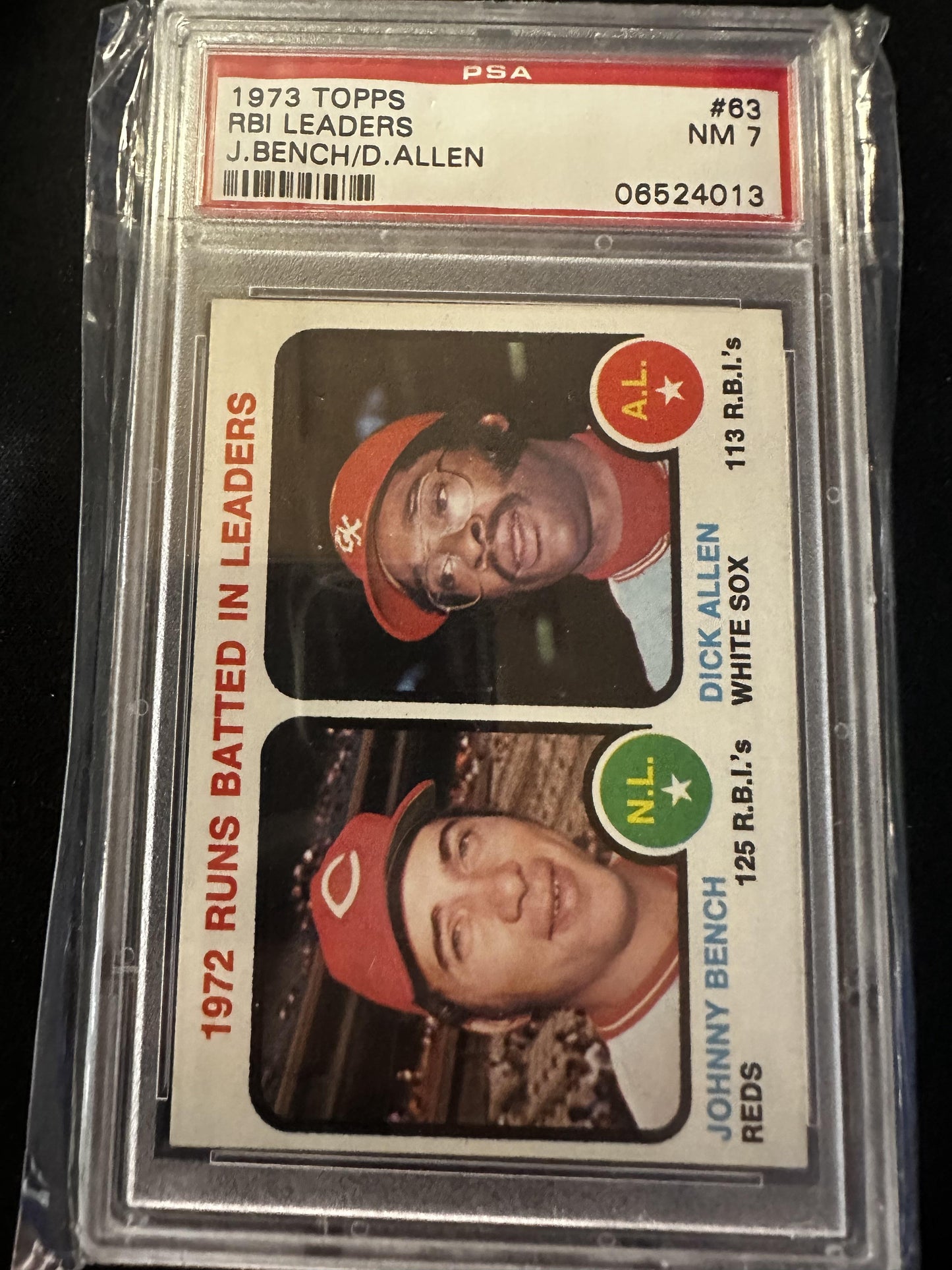 #63 1972 Runs Batted In Leaders (Johnny Bench / Dick Allen)