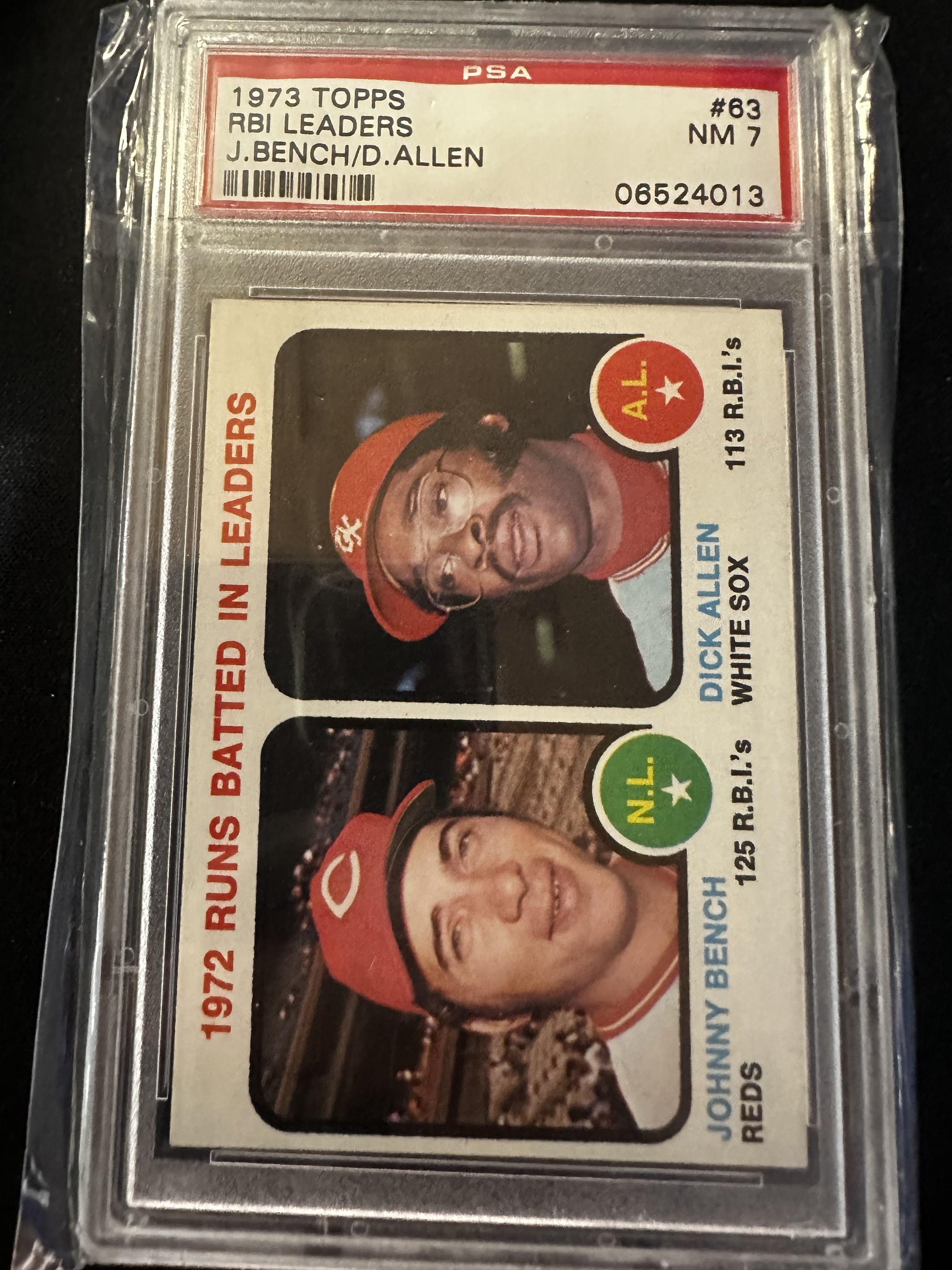 #63 1972 Runs Batted In Leaders (Johnny Bench / Dick Allen)