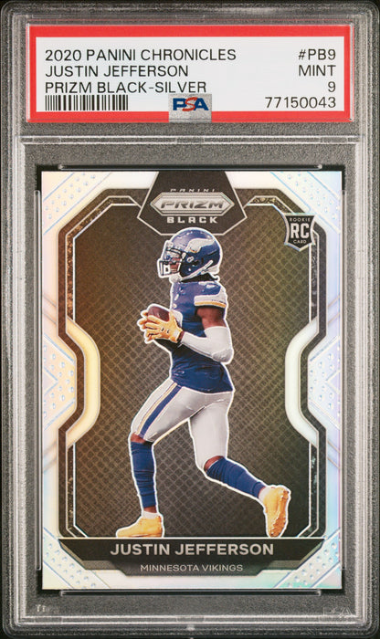 #PB9 Justin Jefferson 2020 Panini Chronicles Prizm Black 9 Prizm Black-Silver