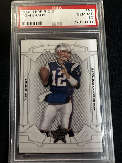 #57 Tom Brady 2008 Leaf Rookies & Stars 10 GEM-MT sports